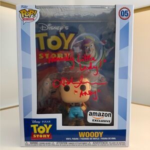 Funko POP! VHS Covers: Toy Story Woody (Amazon Exclusive) #05 signed John Morris